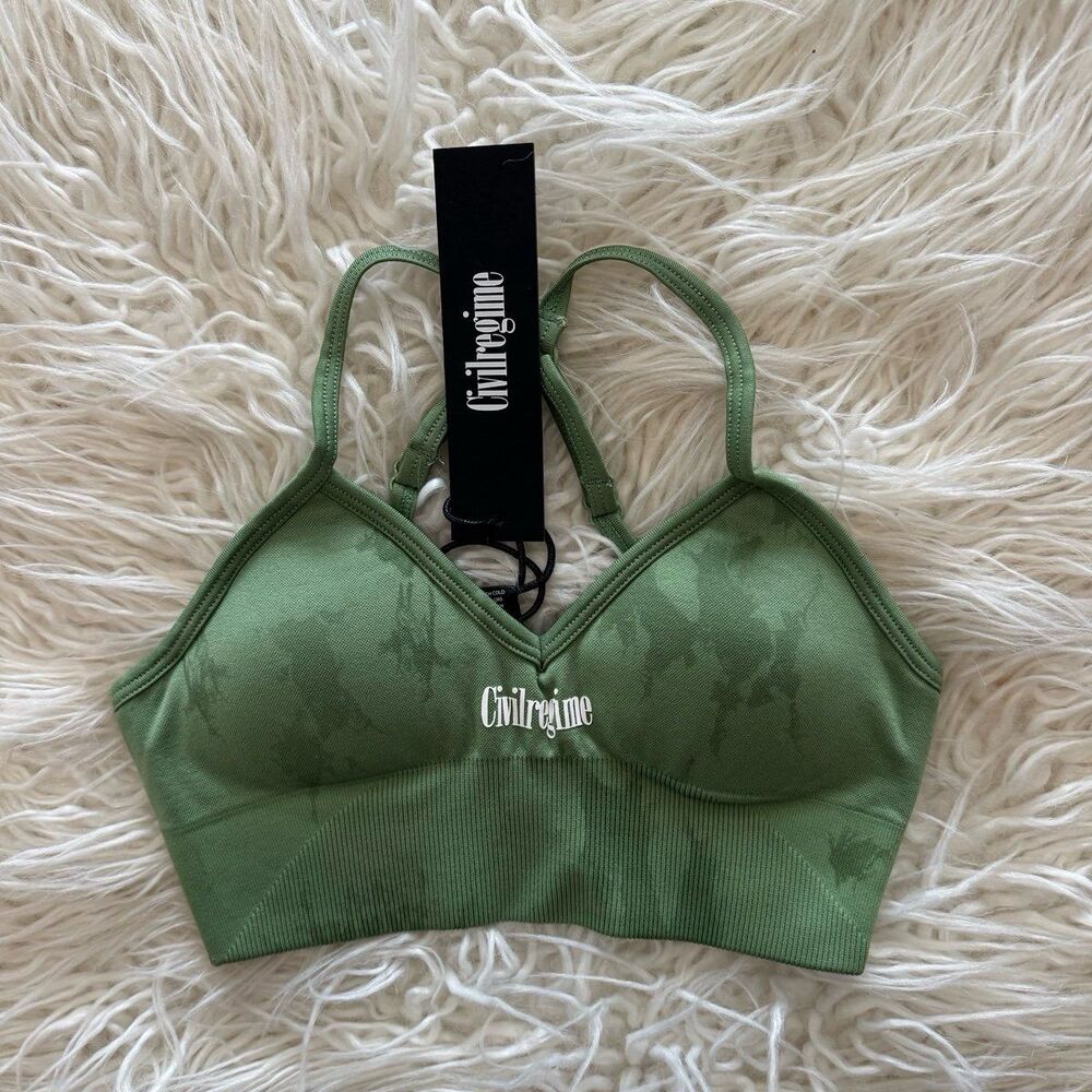 Civil Regime Kelly Seamless Sports Bra Reaper Wash Watercrest Size XS